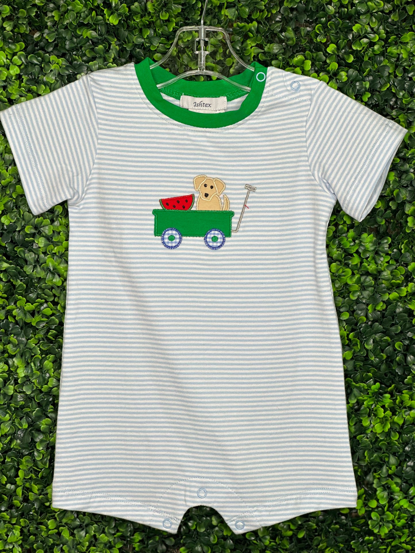 Ishtex Wagon Applique Boy's Romper