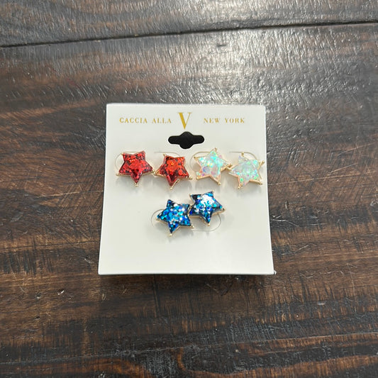 Glitter Star Stud Earrings