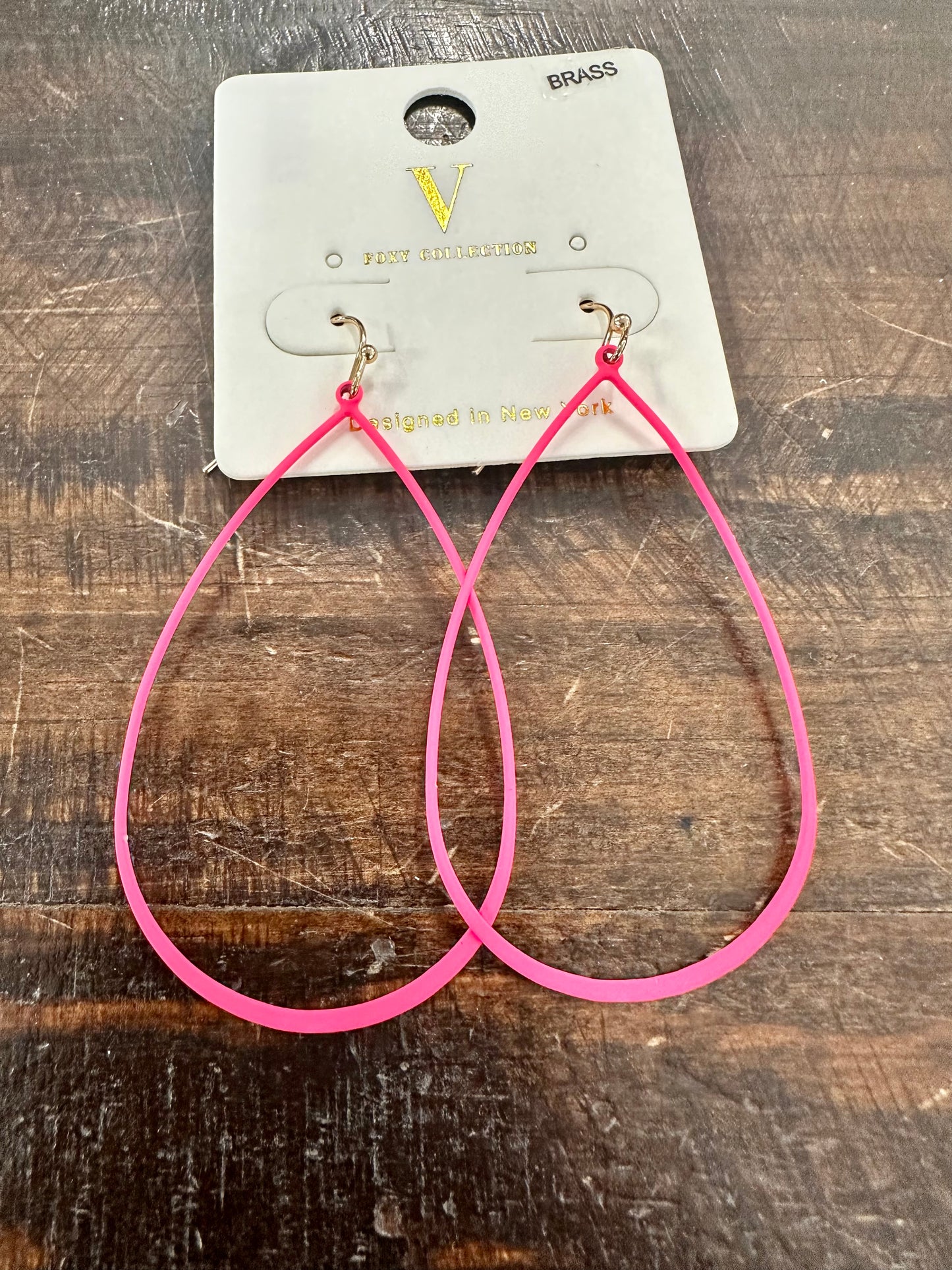 Teardrop Neon Pink Earrings