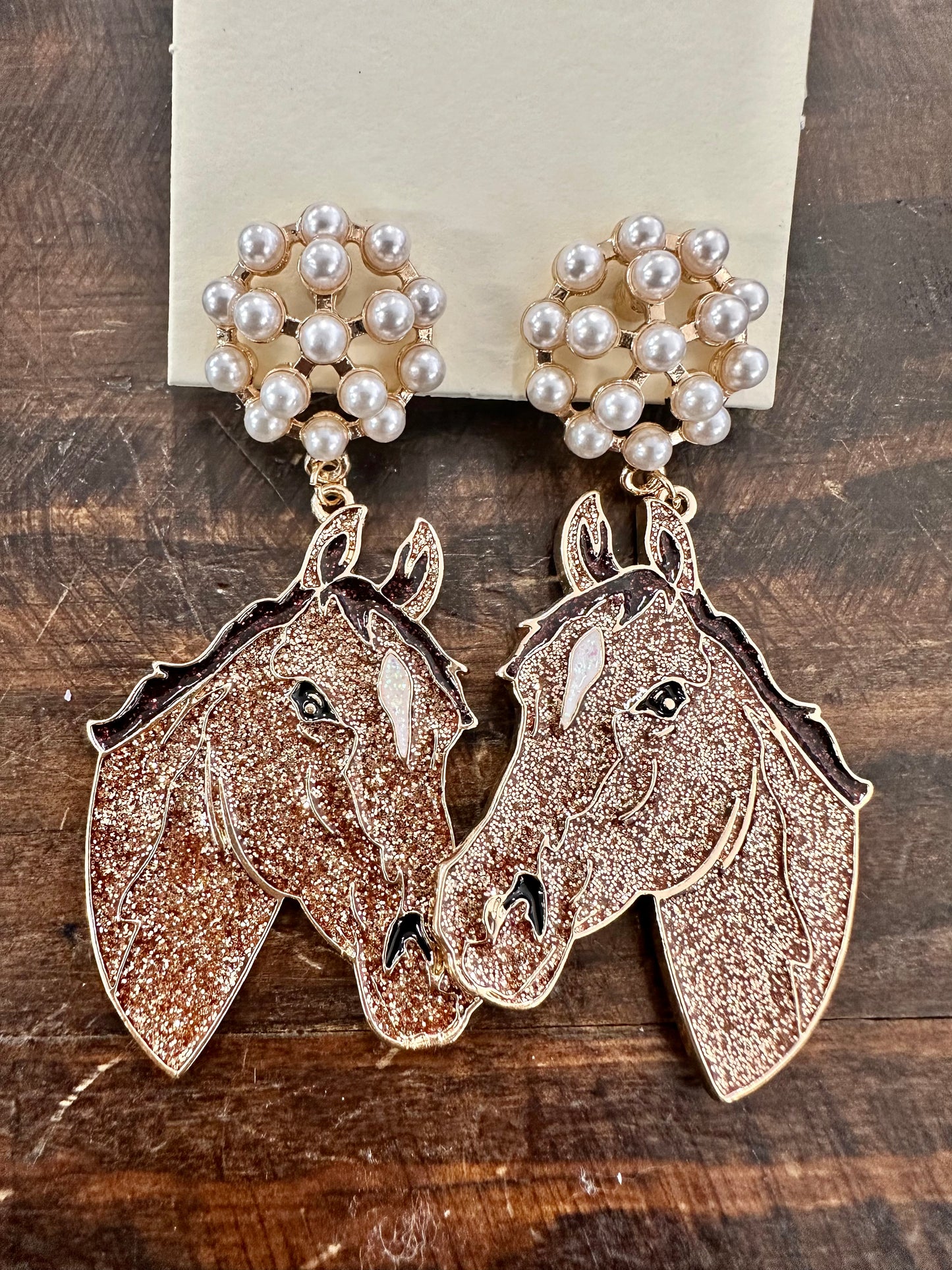 Derby Horse Glitter Earrings