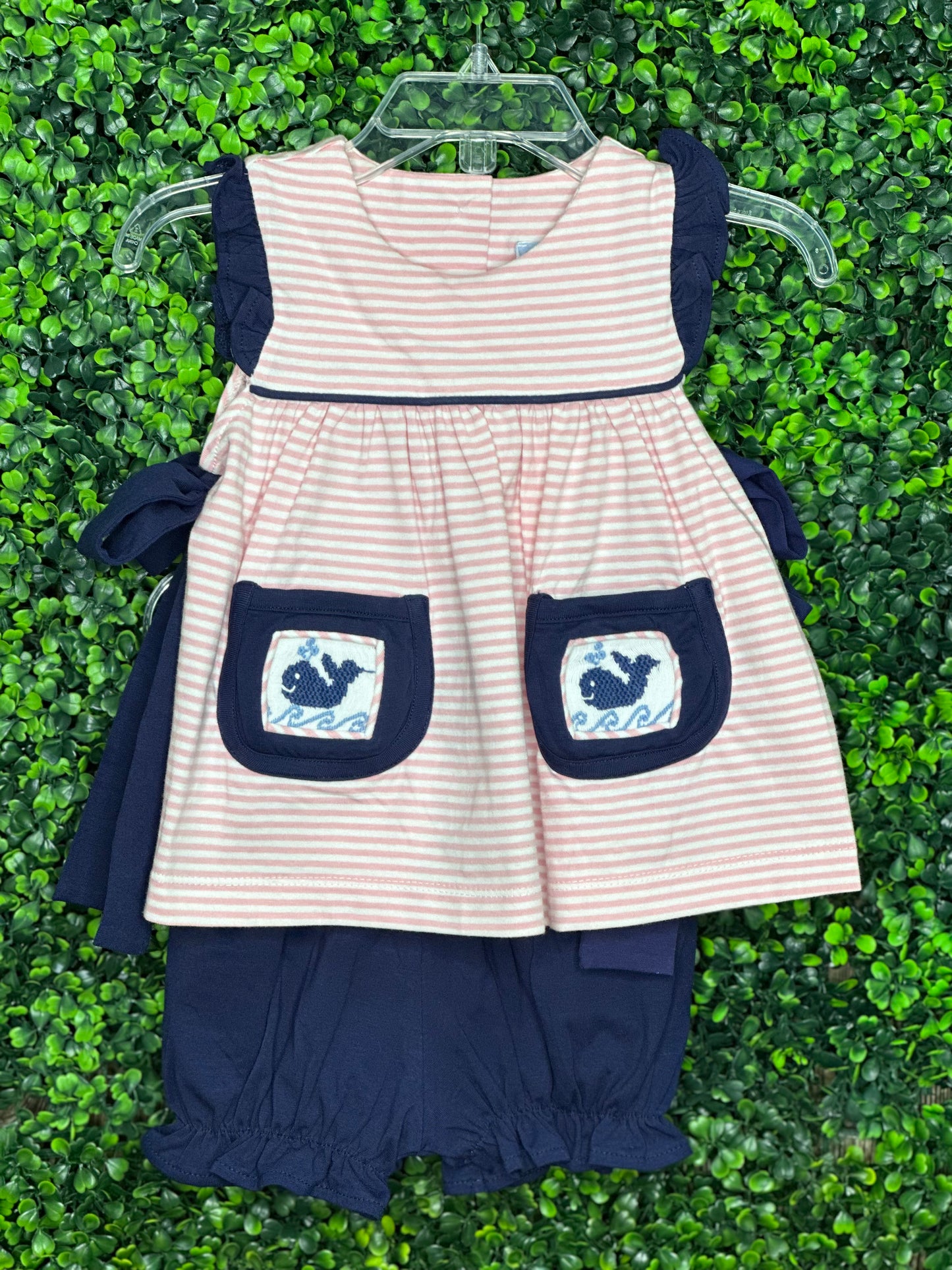 TS - Whales Smocked Bloomer Set