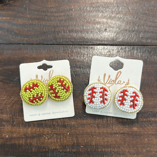 Sport Ball Stud Earrings