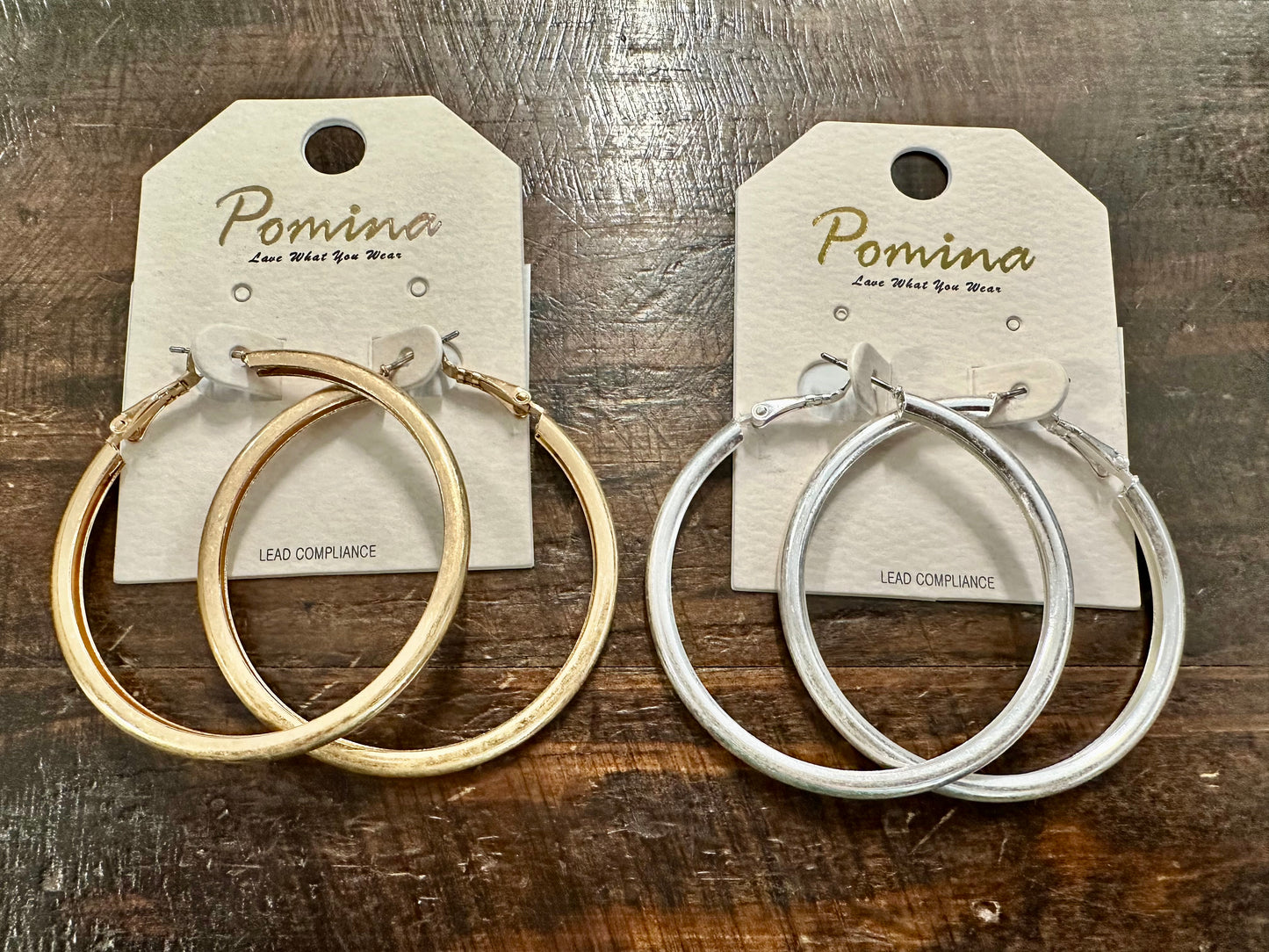 Worn 1.5" Hoop Earrings