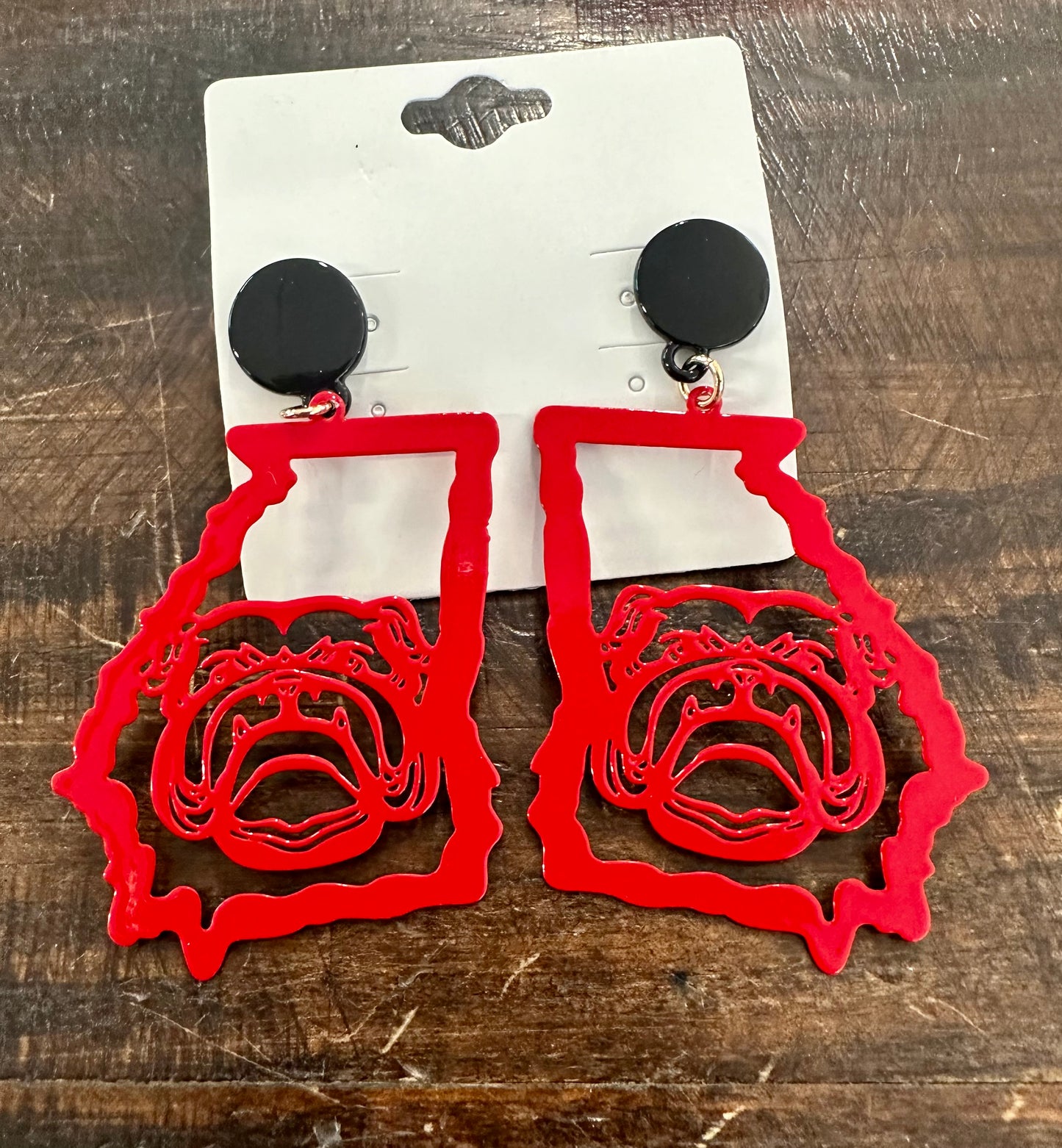 Bulldog & State Metal Earrings