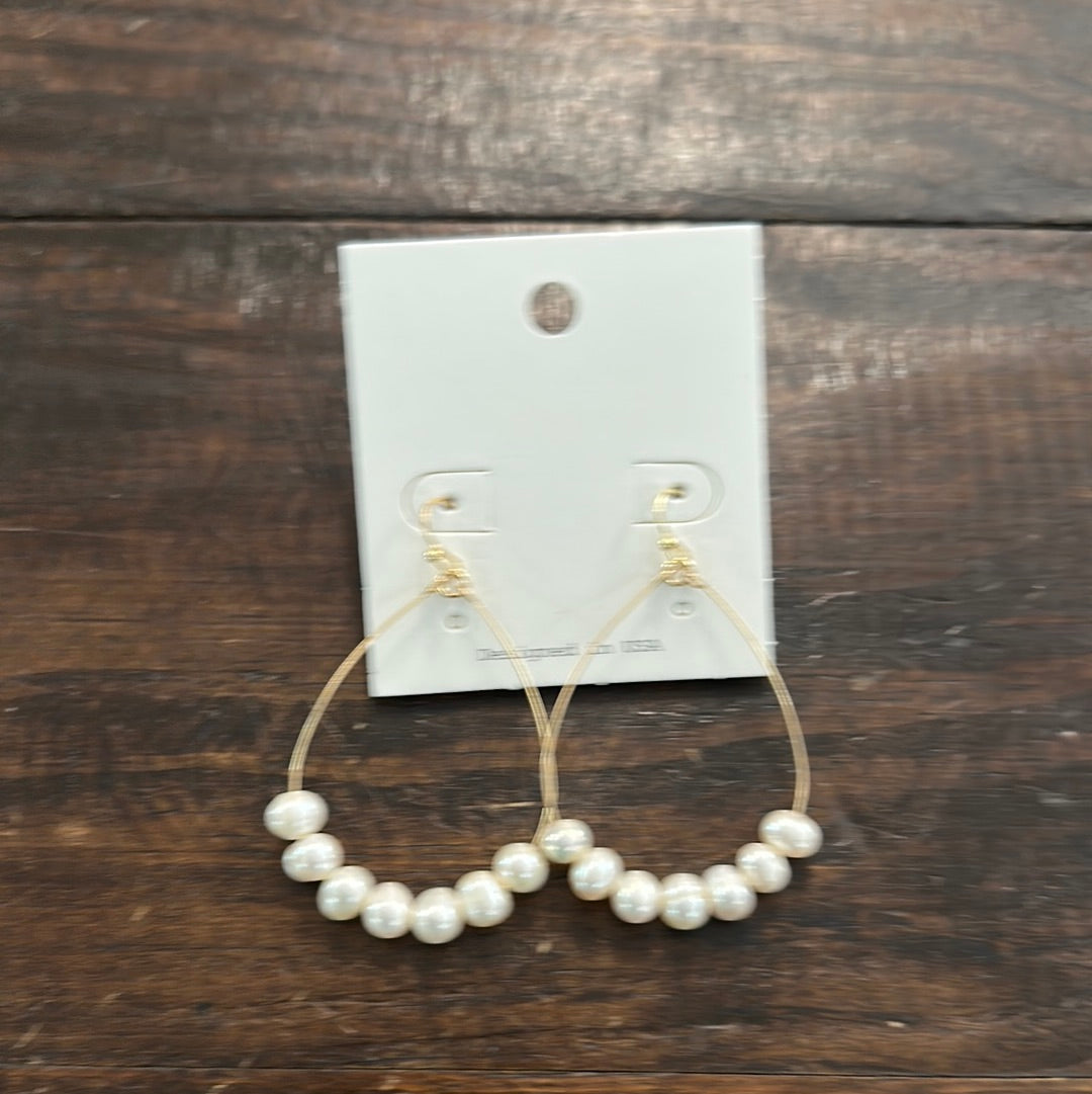 Pearl Bead Teardrop Earrings