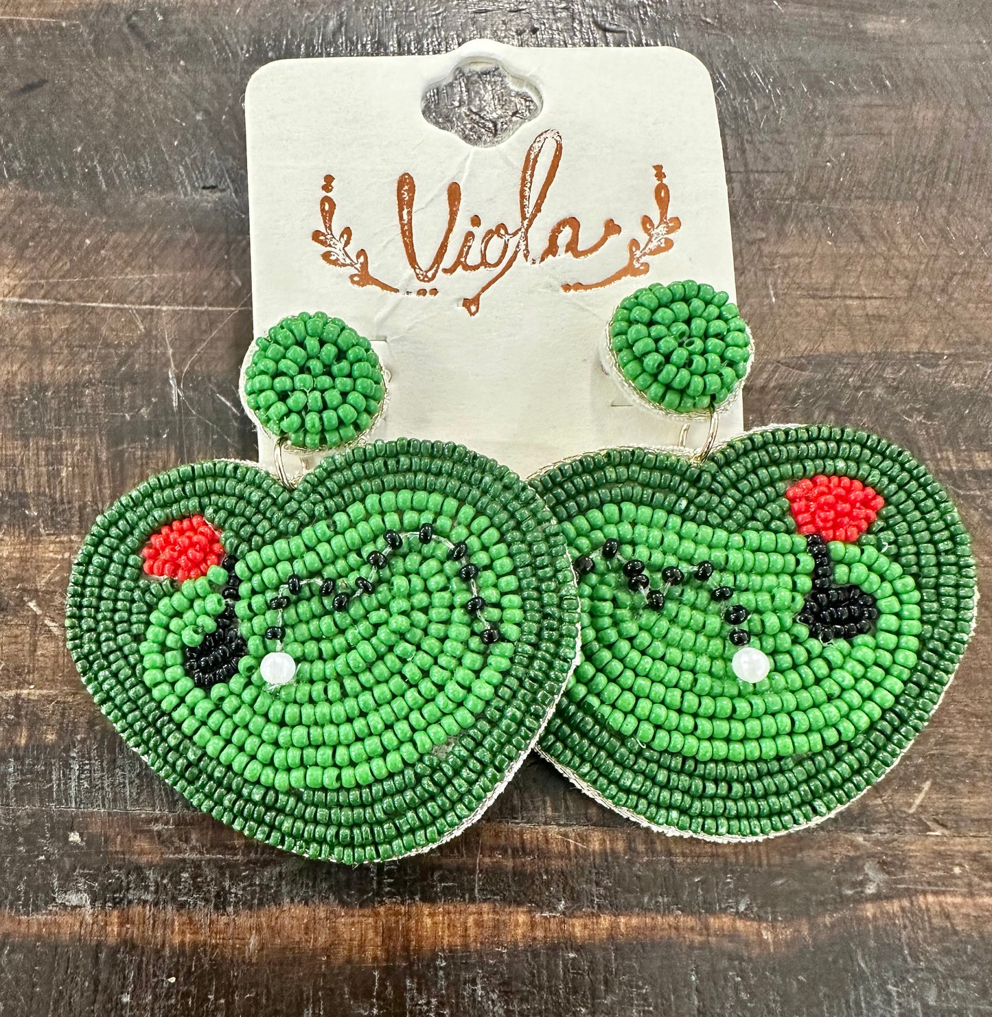 Beaded Heart Golf Earrings