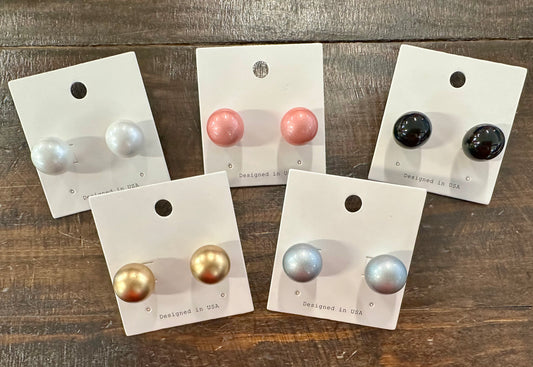 15mm Color Ball Earrings