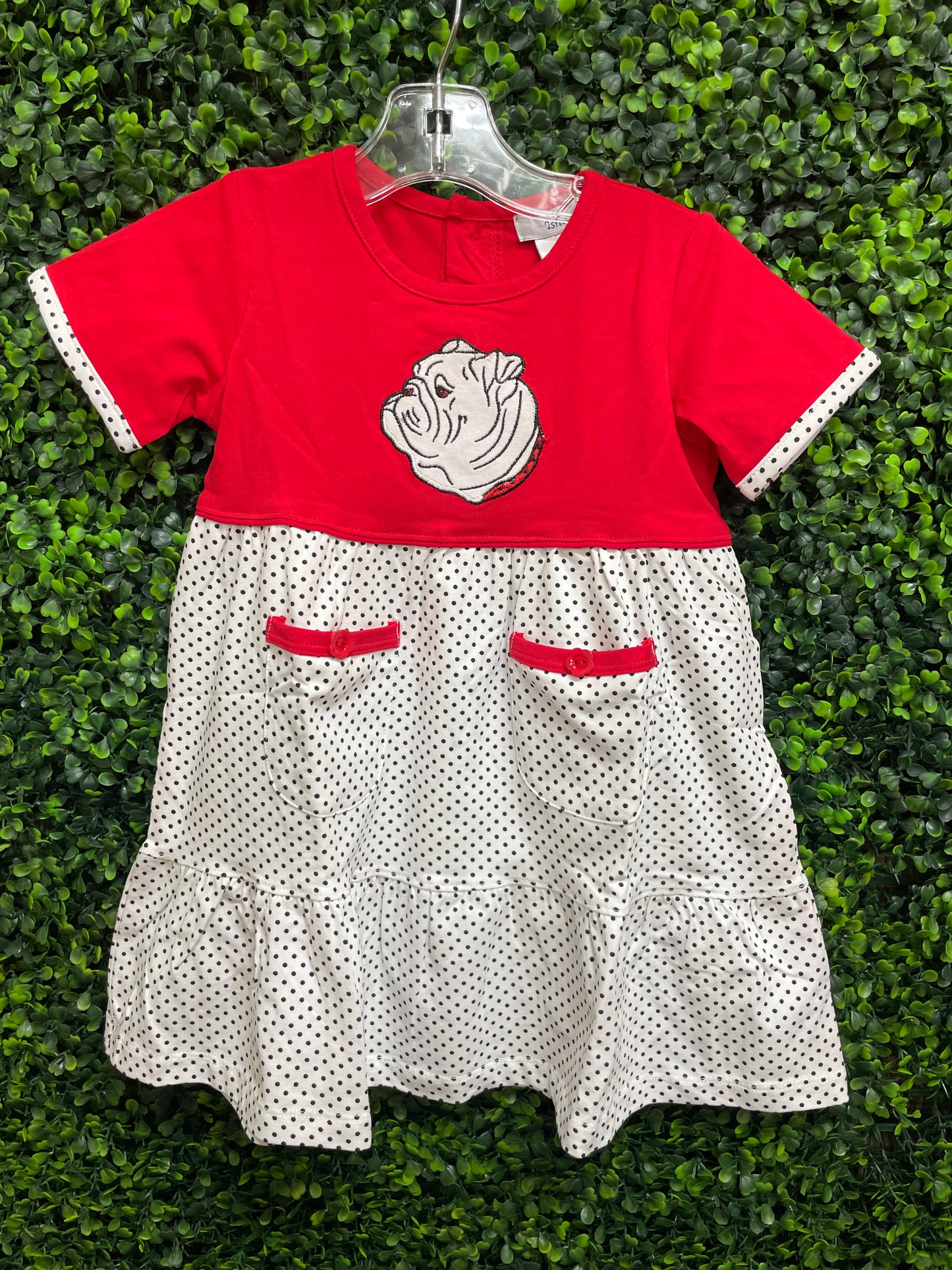 Ishtex - Girls Bulldog Applique Dress