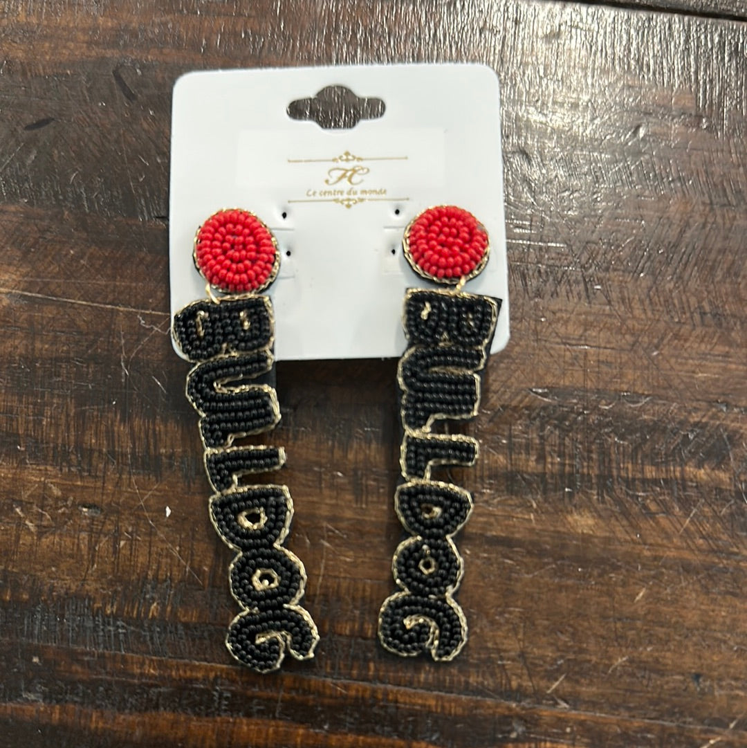 Bulldog Beaded Earrings