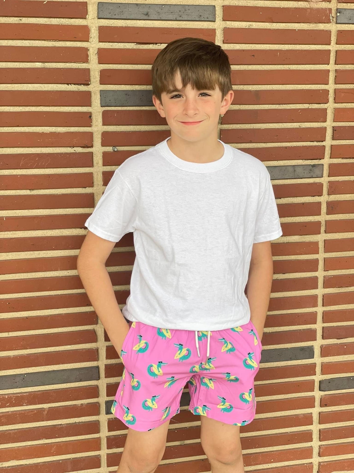 Bermies - Boys Surfing Crocs Swim Trunks