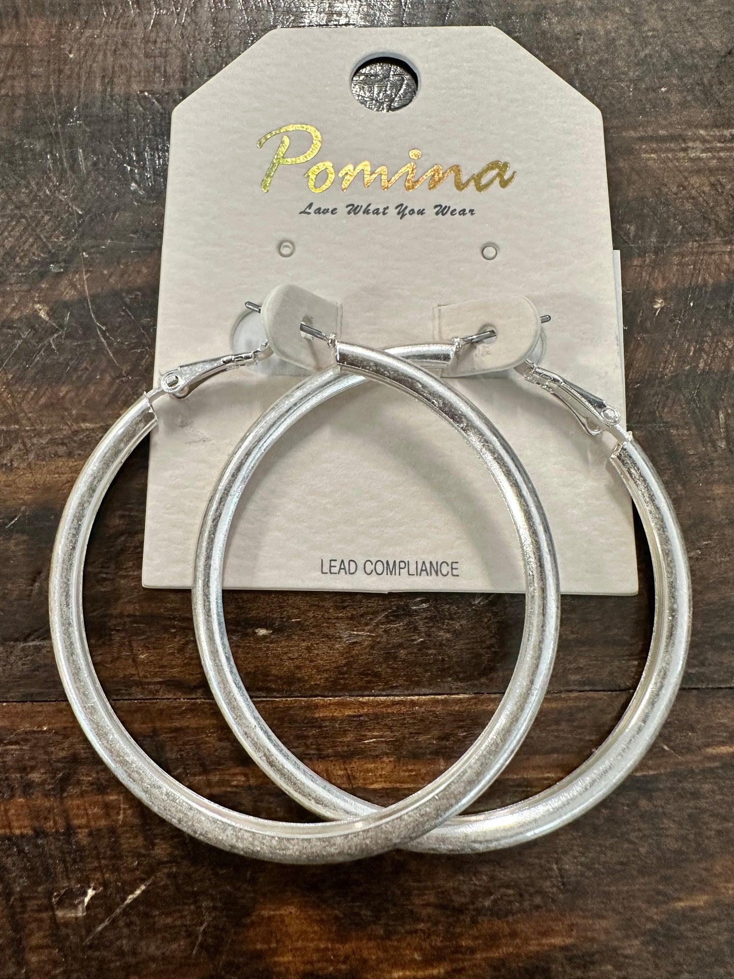 Worn 1.5" Hoop Earrings