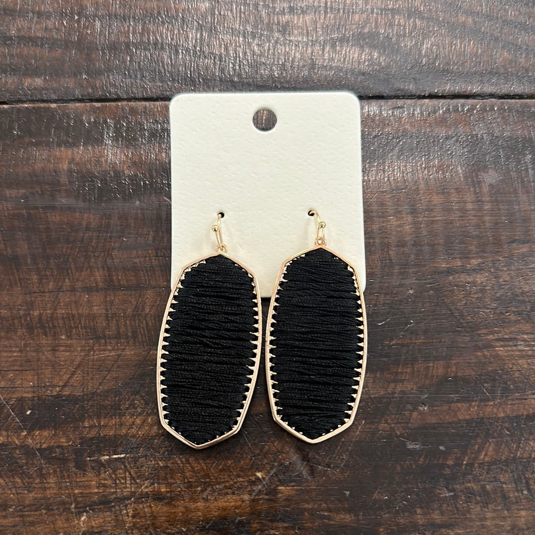 Threaded Hexagon Earrings