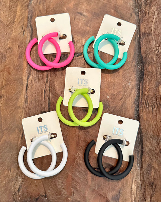 Color Coat Hoop Earrings