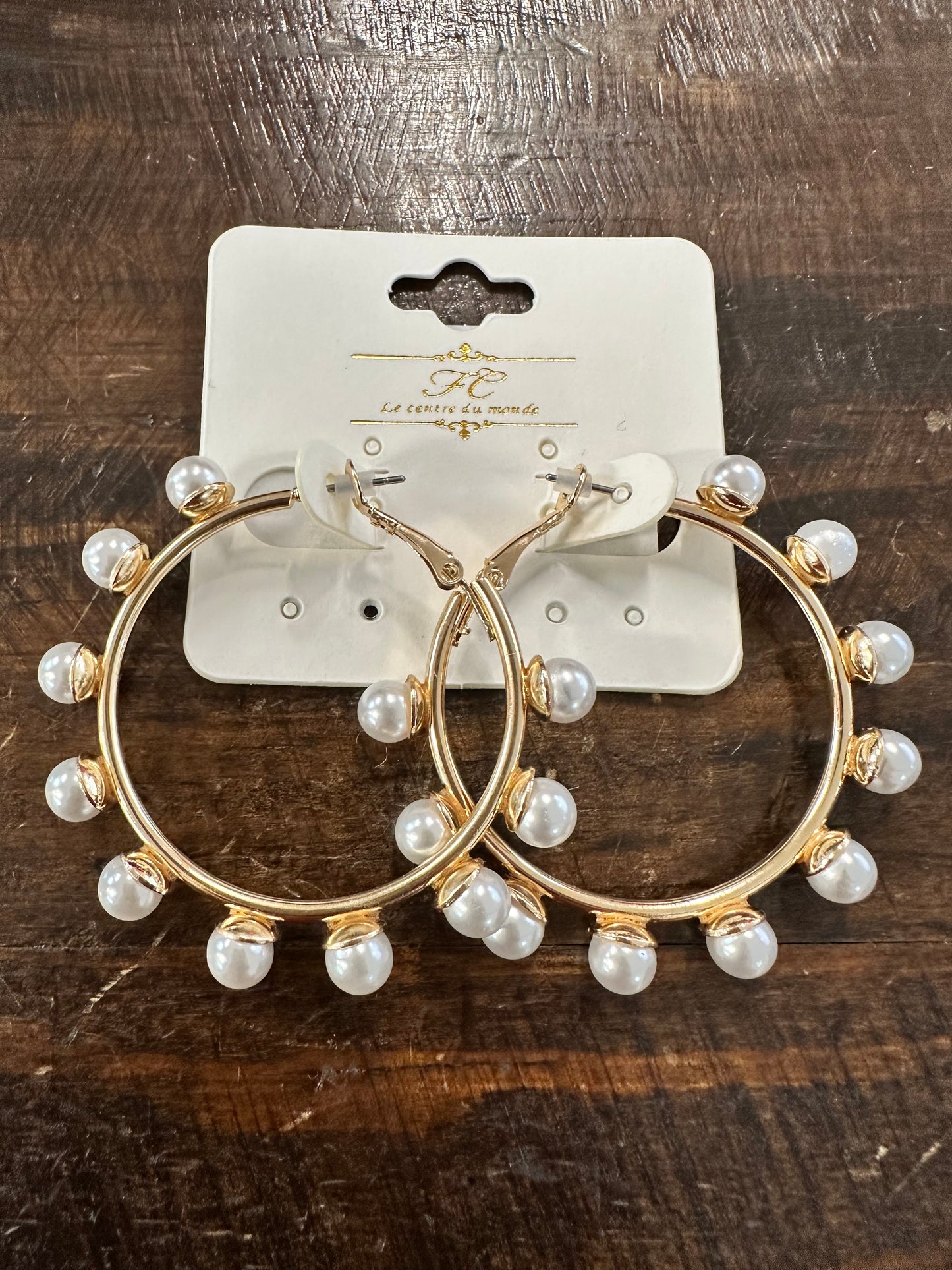 Pearl Trimmed Hoops