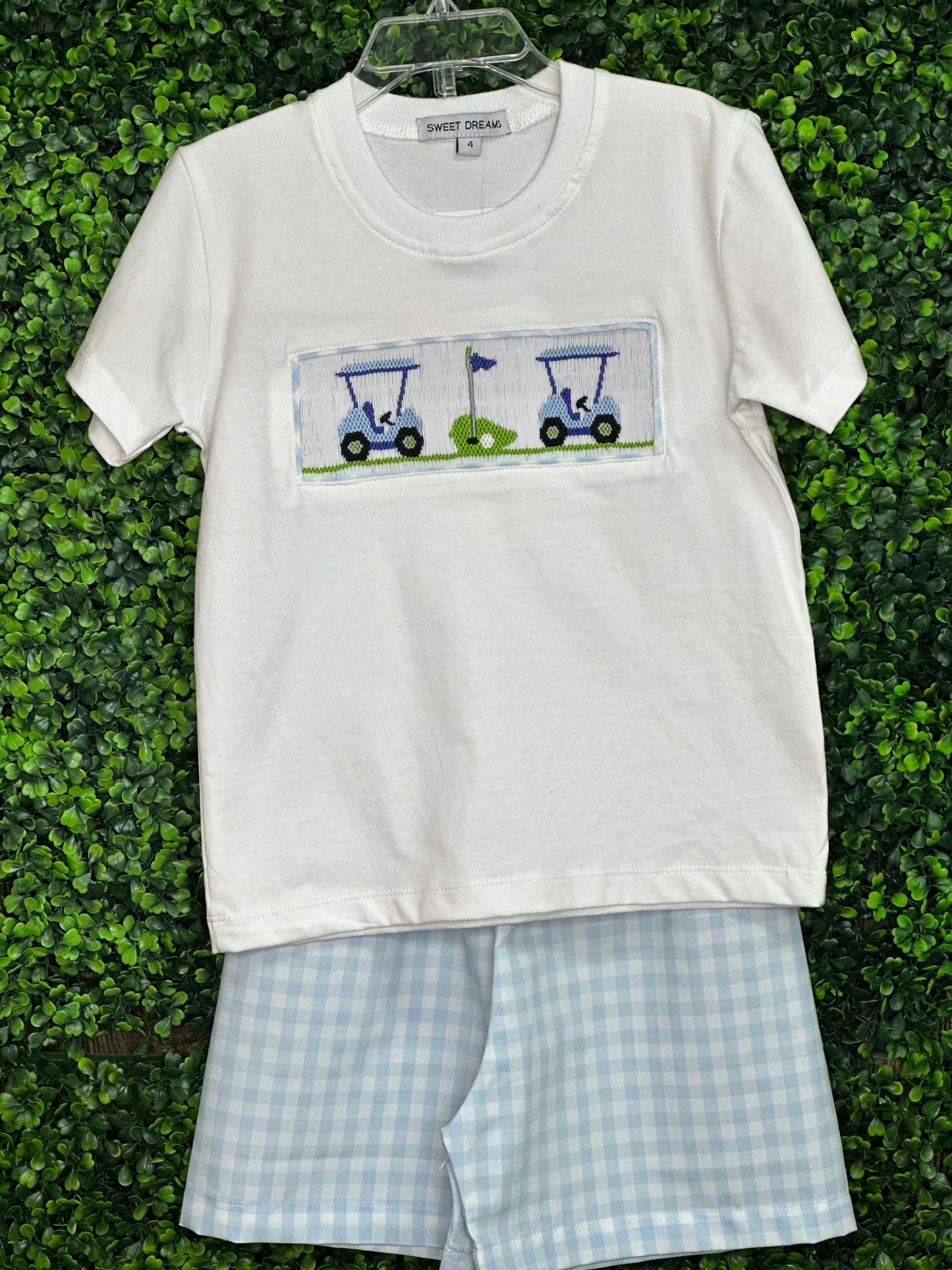 SD - Smocked Boys Golf Cart Shorts Set