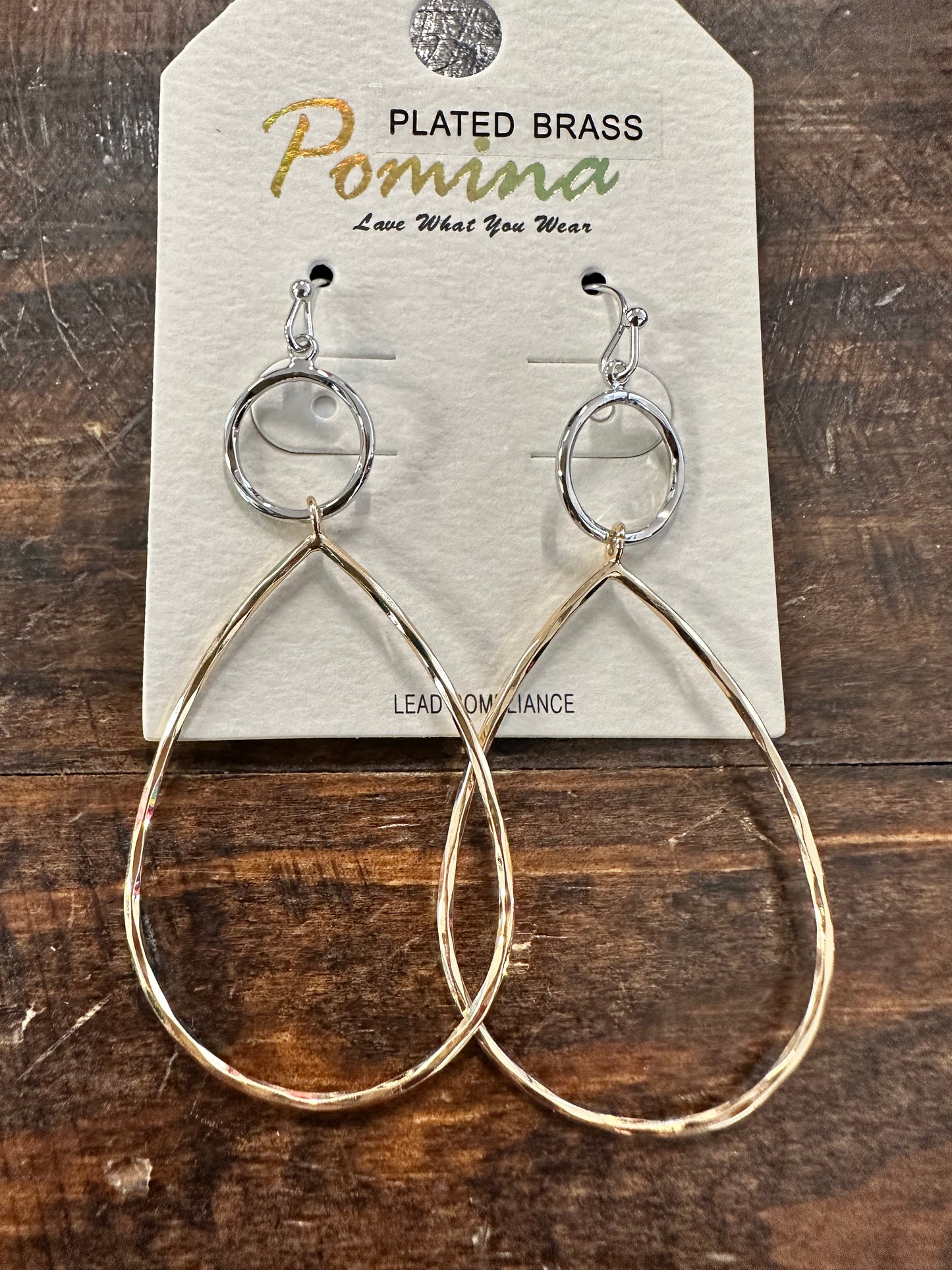 Silver & Gold Teardrop Earrings