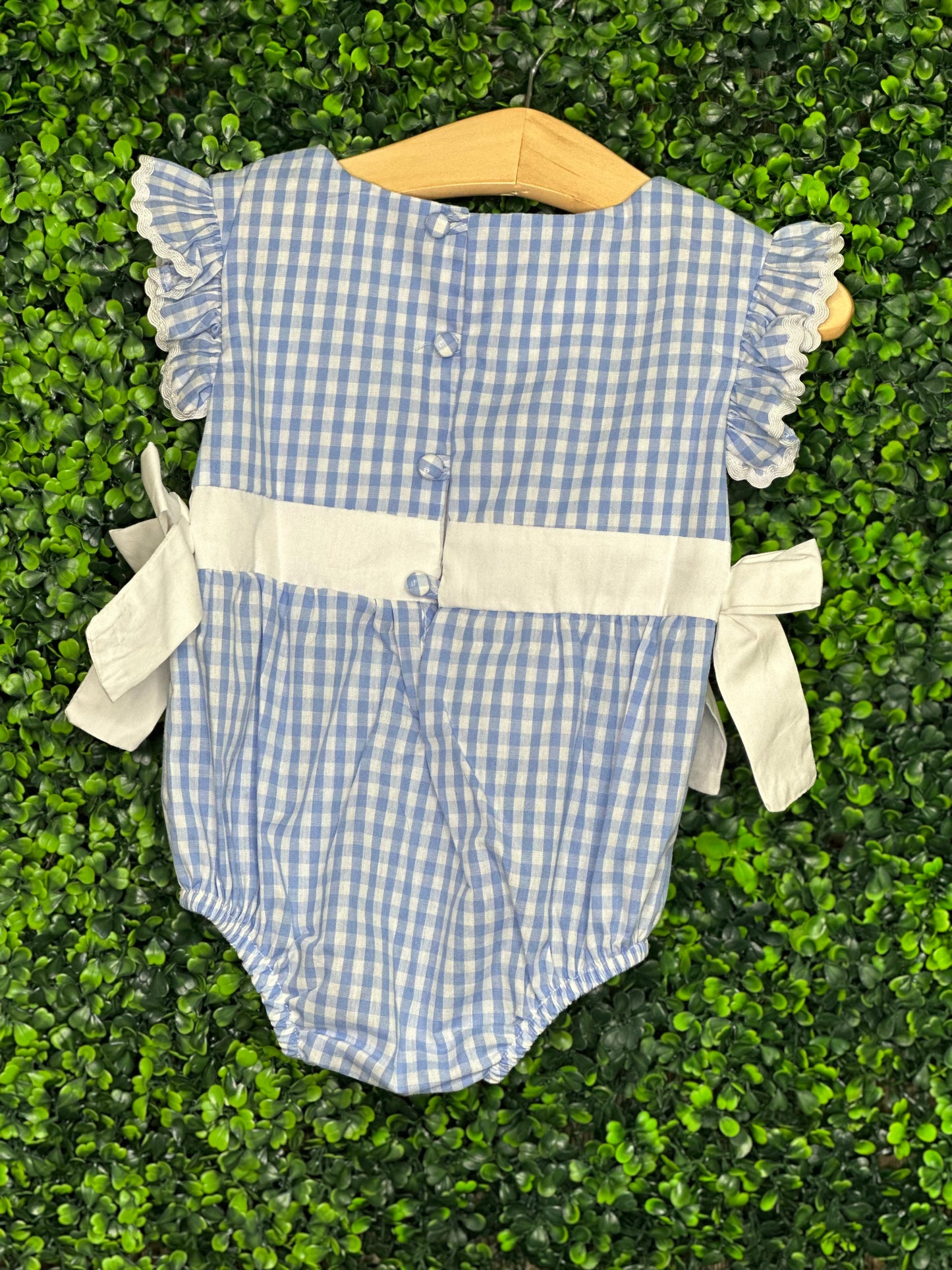 Lil Cactus - Light Blue Gingham Ruffle Bubble