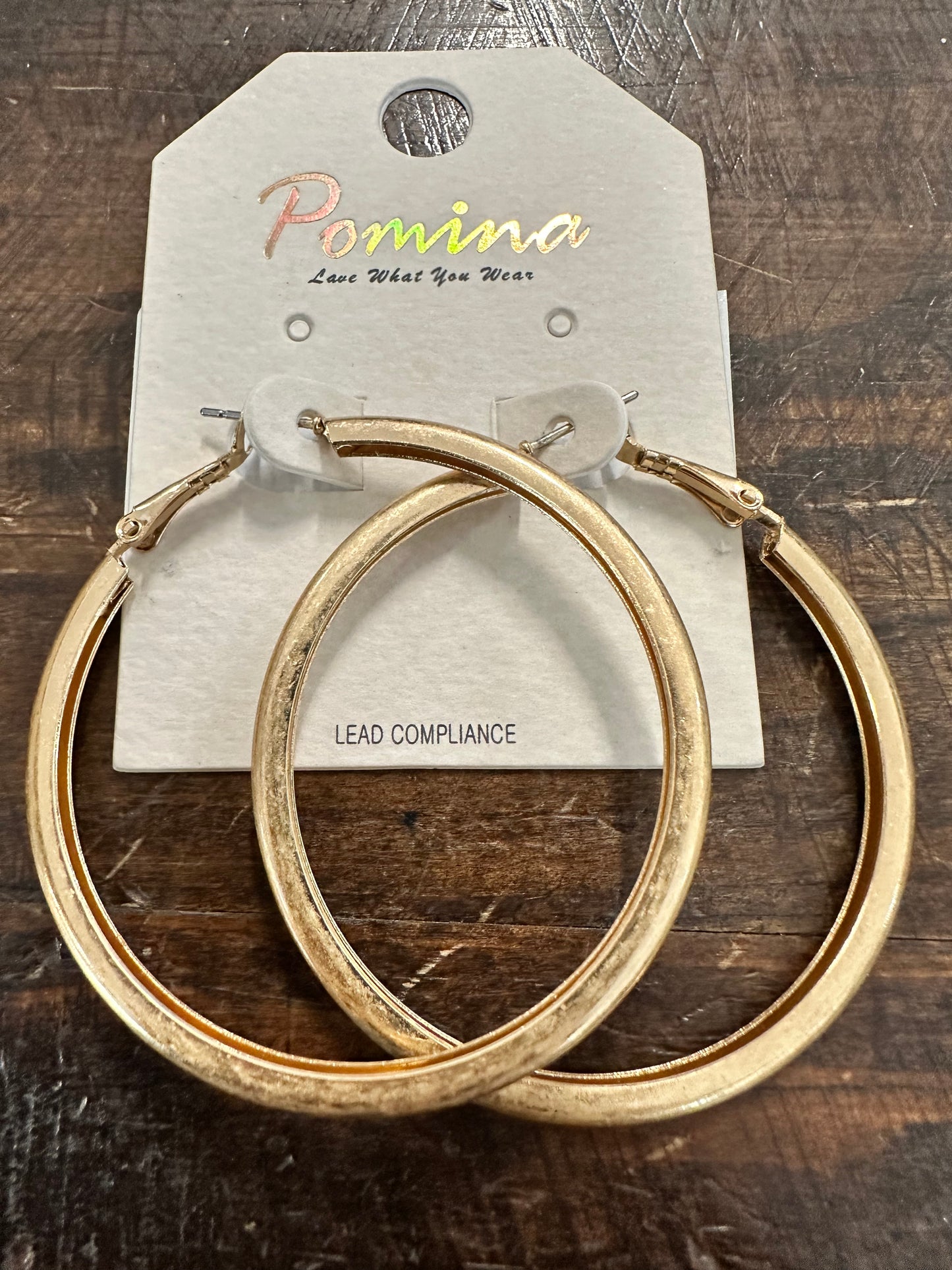 Worn 1.5" Hoop Earrings