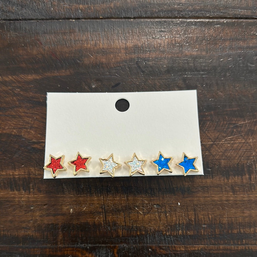 Flag Color Star Earrings