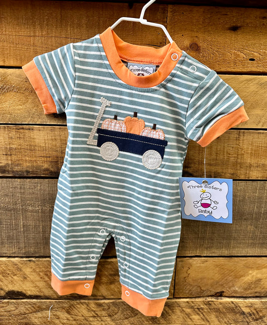 TS - Boys Pumpkin Wagon Romper