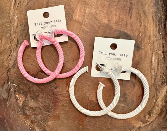 Color Coated Twisted Hoops