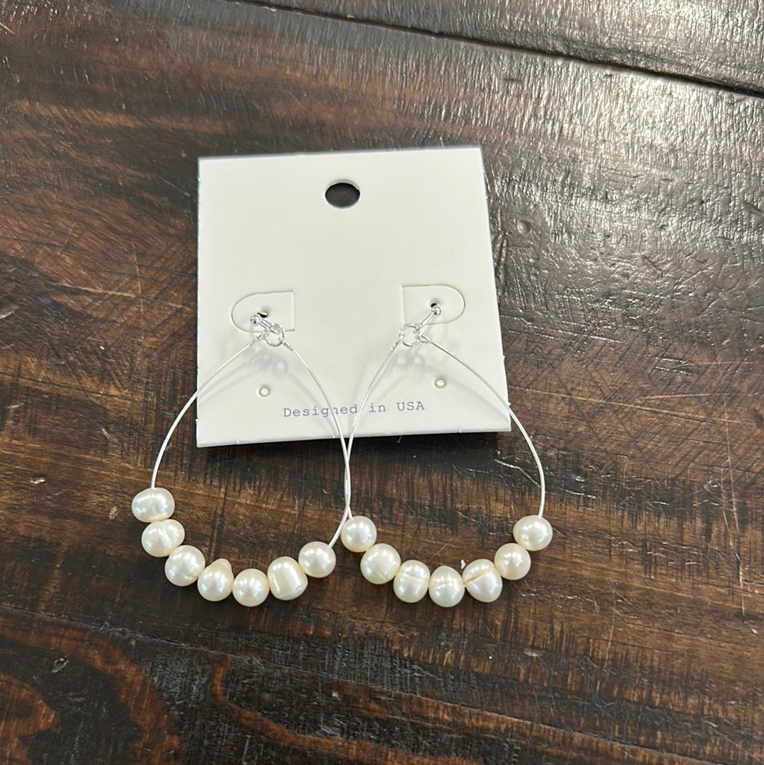 Pearl Bead Teardrop Earrings