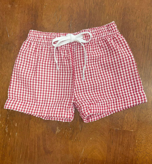 MJ - Red Gingham Boys Swimsuit