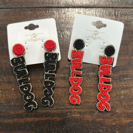 Bulldog Beaded Earrings