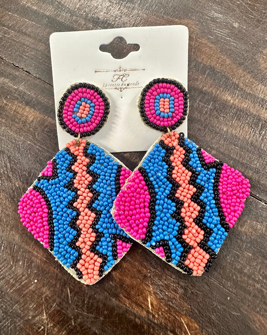 Pop of color beaded earrings