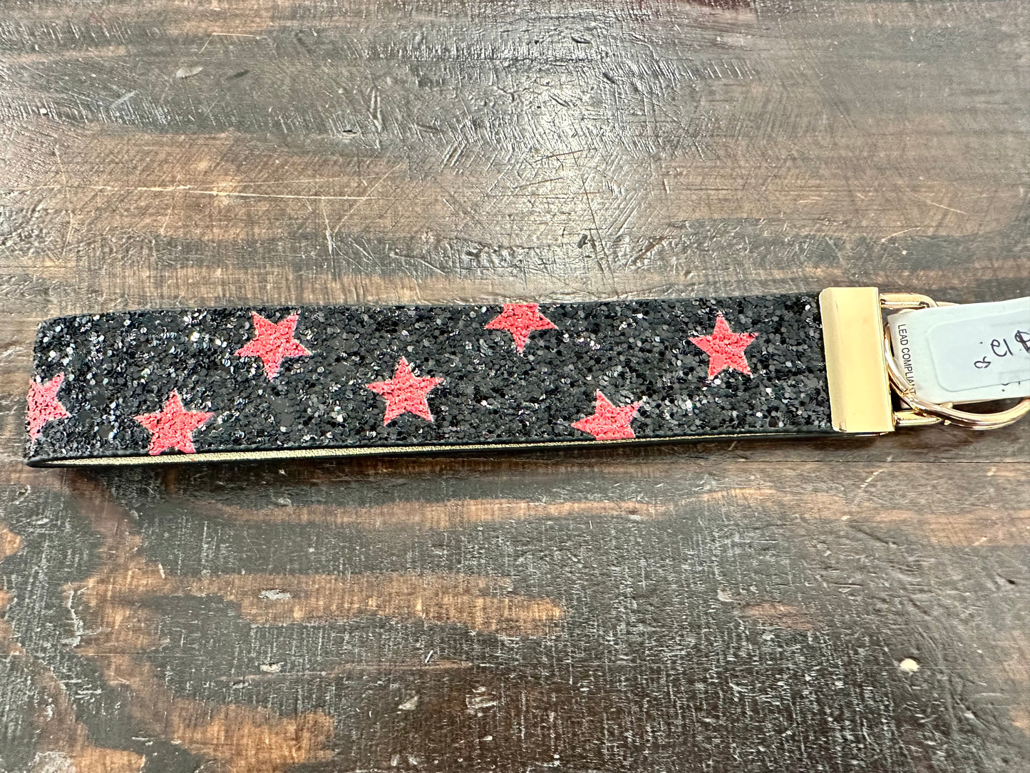 Star Glitter Wrist Strap Keychain