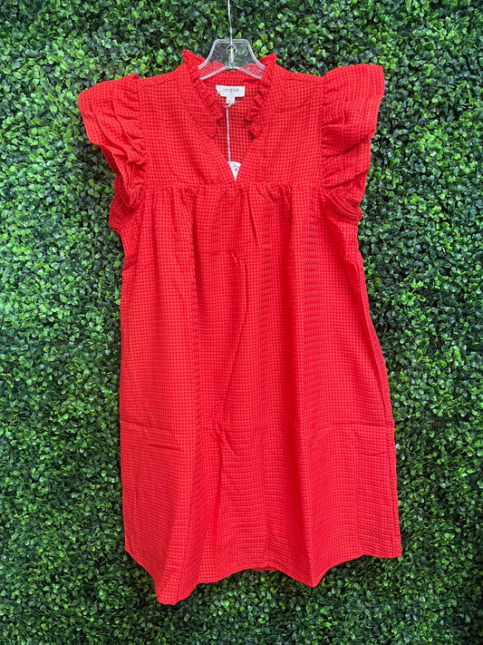 Umgee - Ruffle Sleeve Red Dress