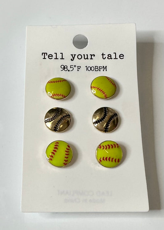 Mini Softball Set Earrings