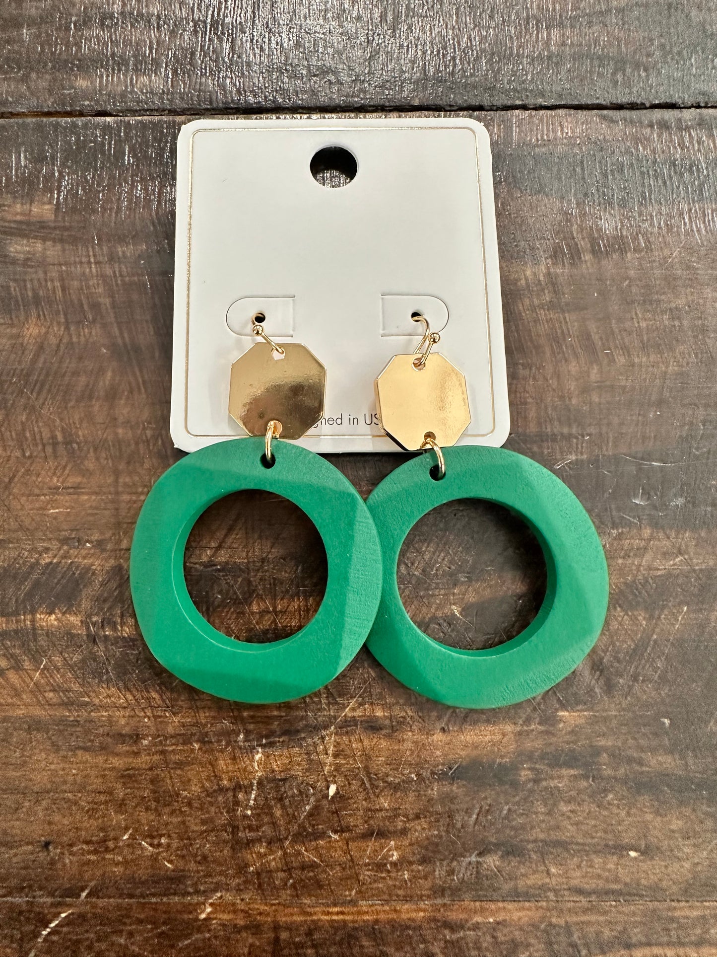 Wood Circle Earrings