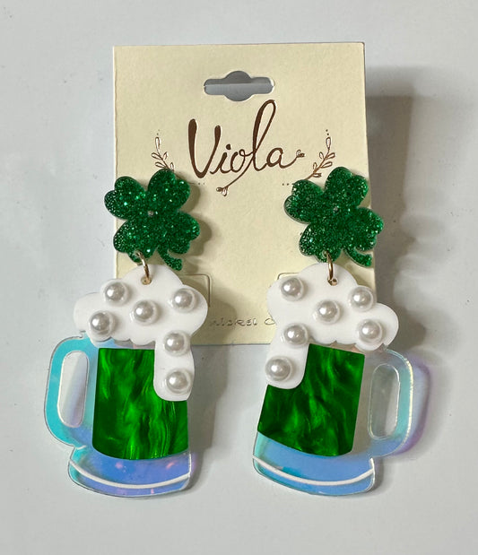 St Patricks Mug Earrings