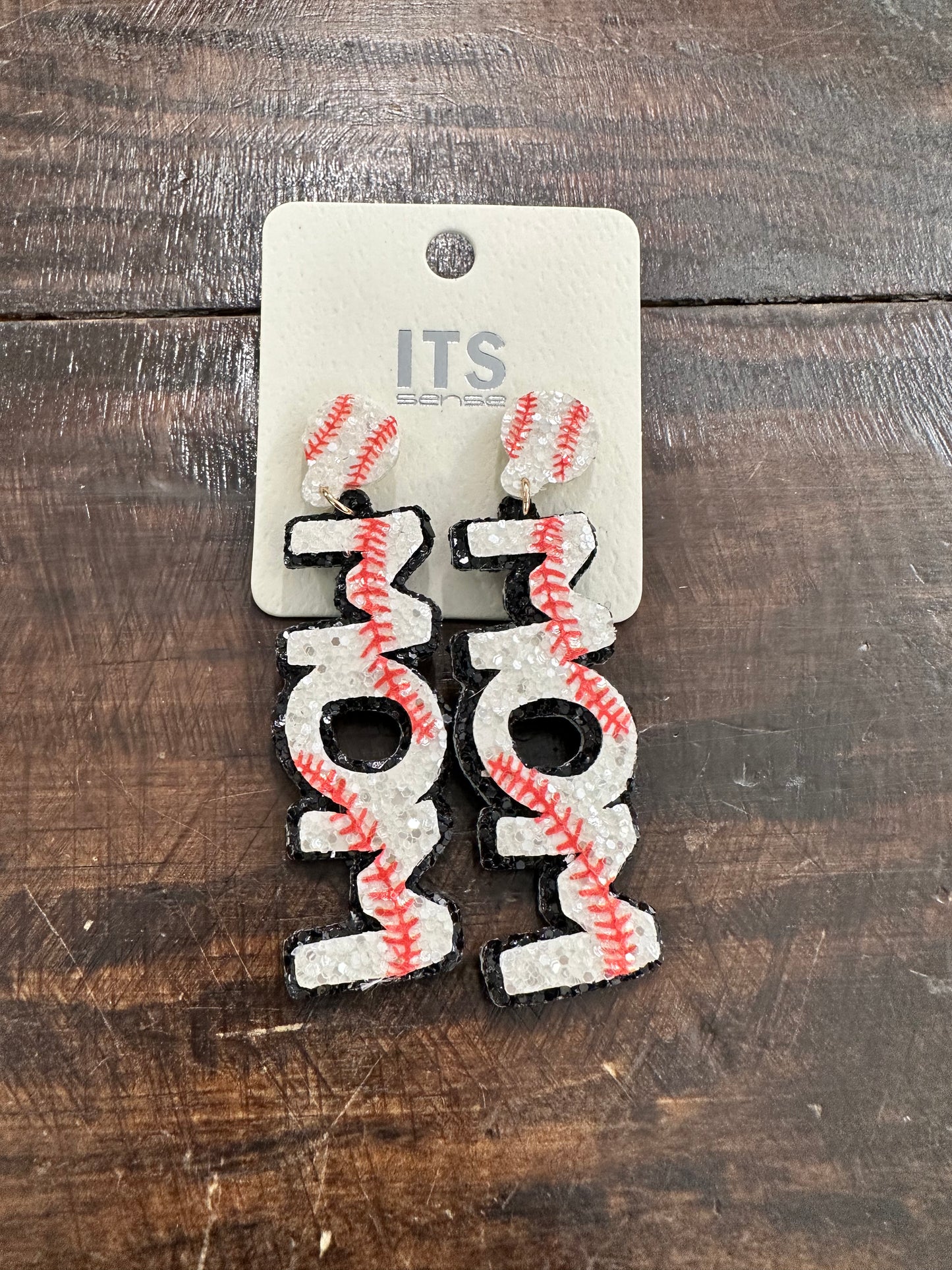 MOM Baseball Earrings