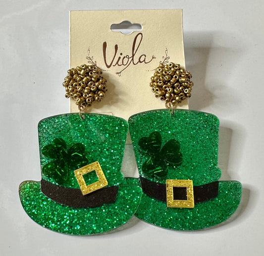 St Patricks Hat Earrings